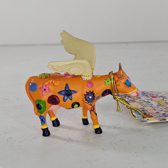 Cow Parade Mini Cow Angelicow By Liz Lomax #20102 *REPAIRED* - Picture 4 of 9